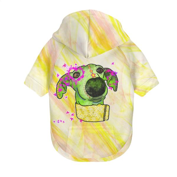 Hunde-Hoodie, Hundemotiv Sienna – bunte Popart, gemütlich, waschbar, Polyster